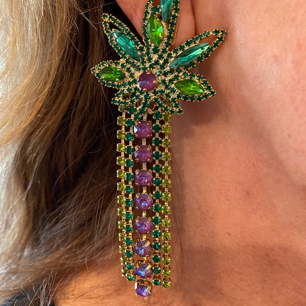 Sweet Leaf Swarovski crystal earrings